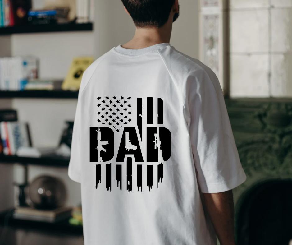Dad flag with gun design t-shirt