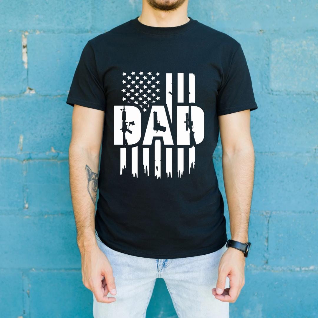 Dad flag with gun design t-shirt