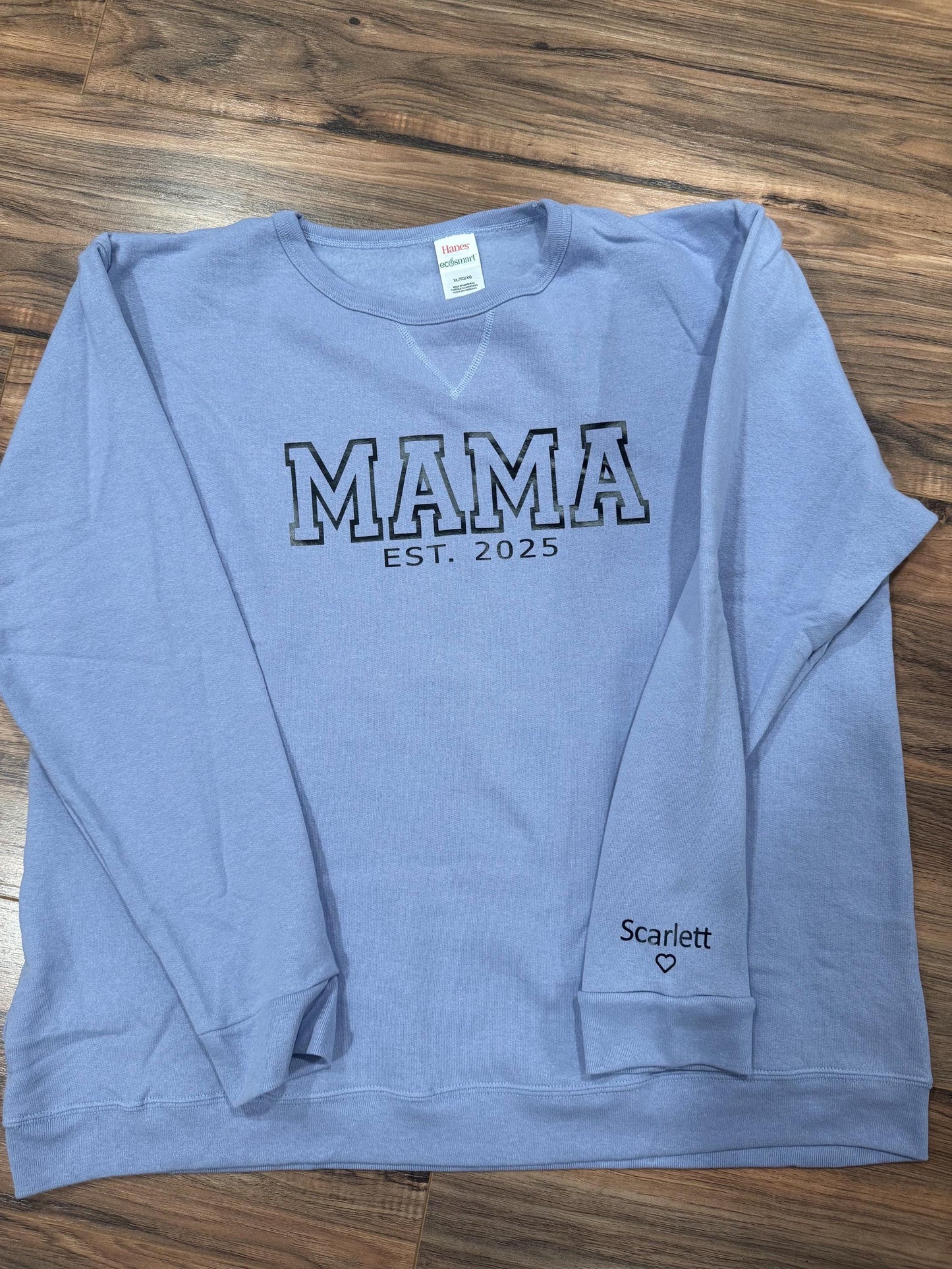 Customized Mama/Mimi/Nana/Etc. Crewneck with kids names on sleeve