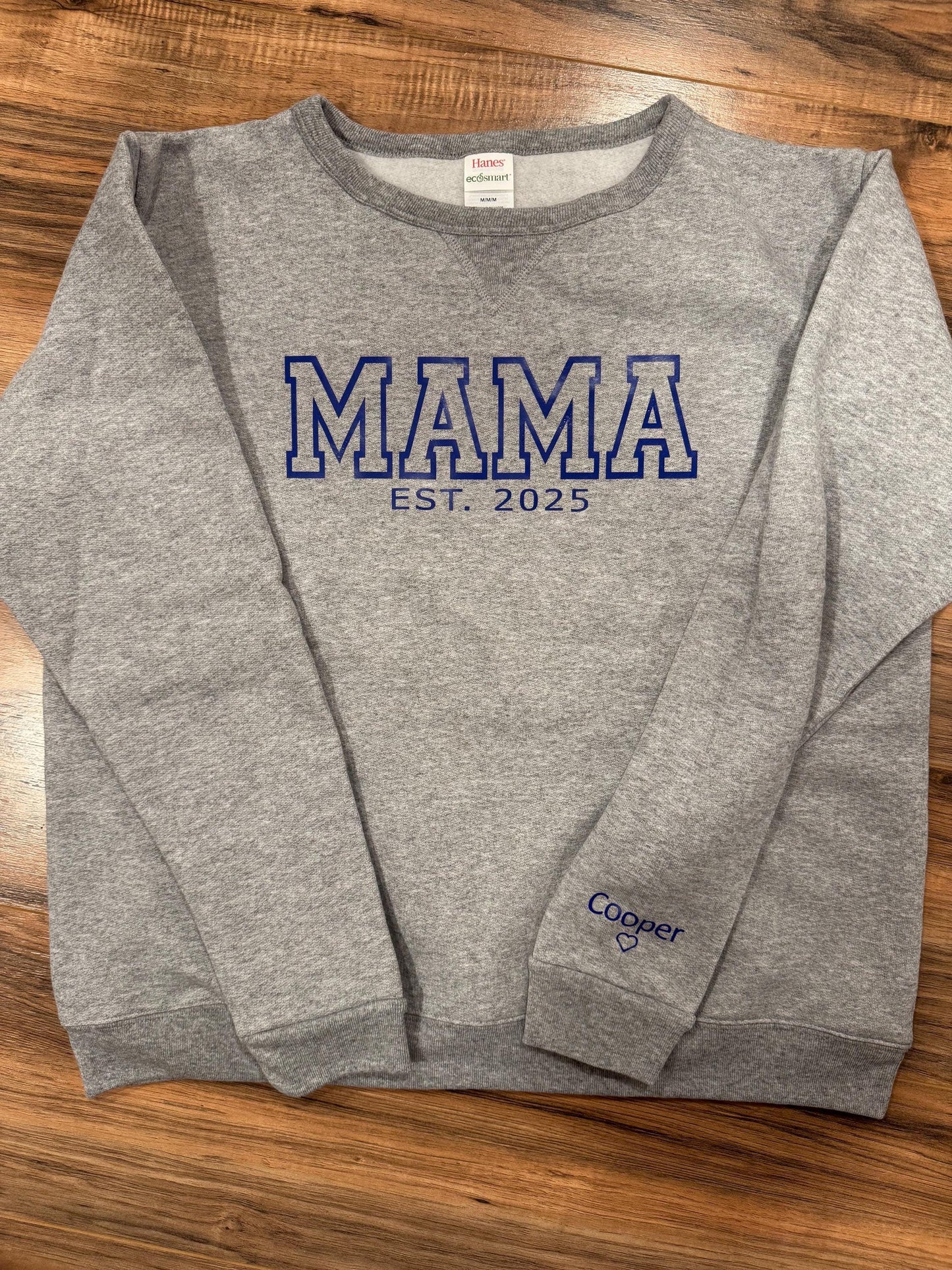 Customized Mama/Mimi/Nana/Etc. Crewneck with kids names on sleeve