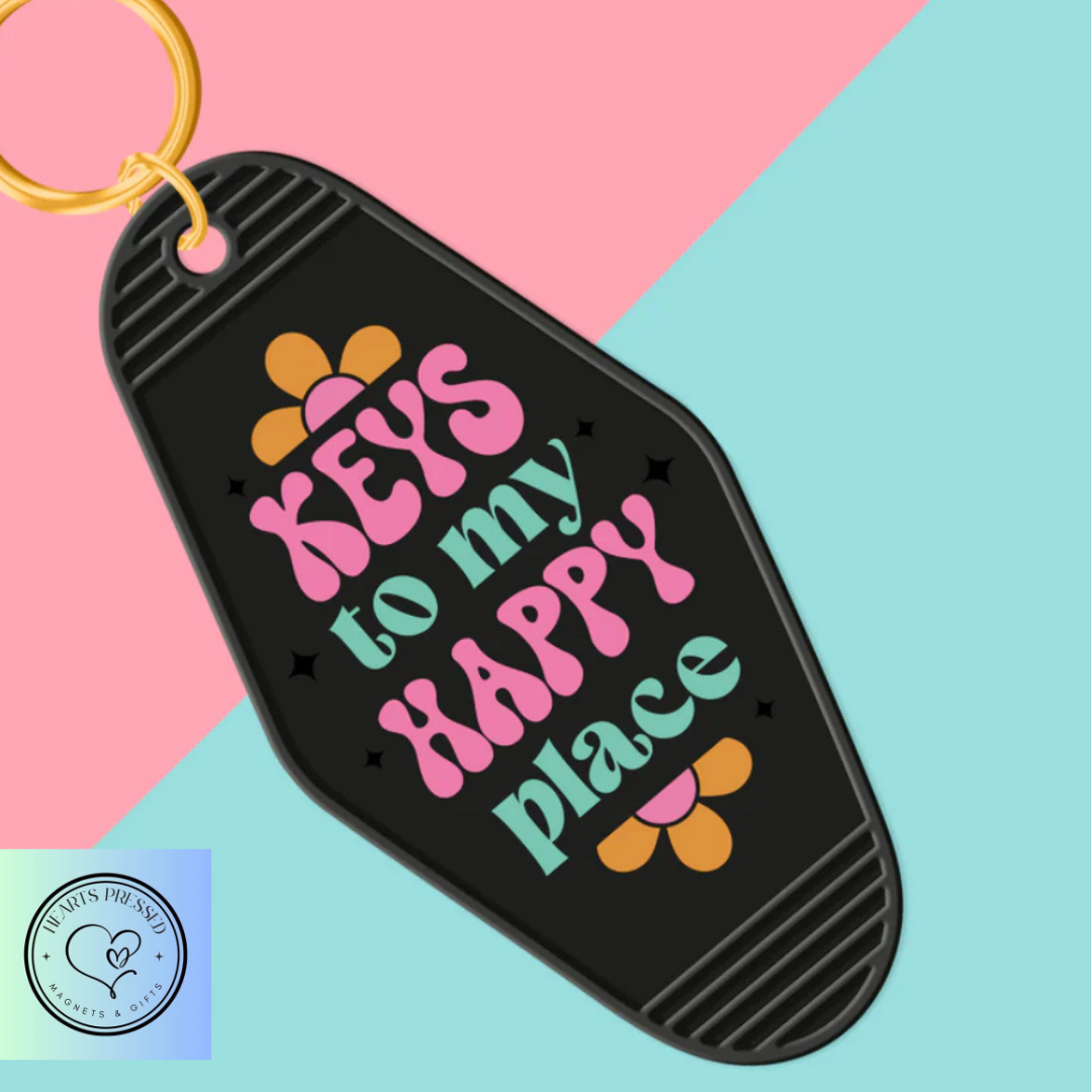 Keys to my Happy Place Motel Keychain