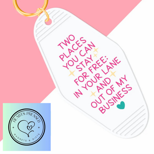 Two Places Motel Keychain