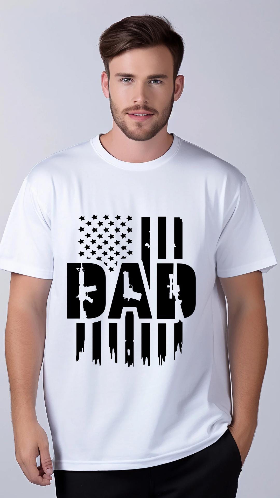 Dad flag with gun design t-shirt