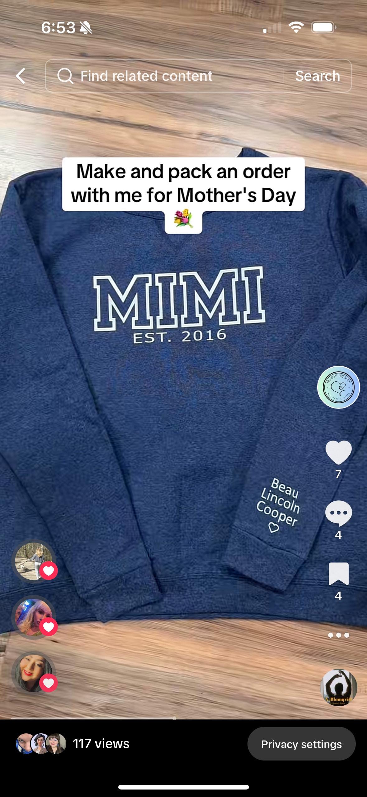Customized Mama/Mimi/Nana/Etc. Crewneck with kids names on sleeve